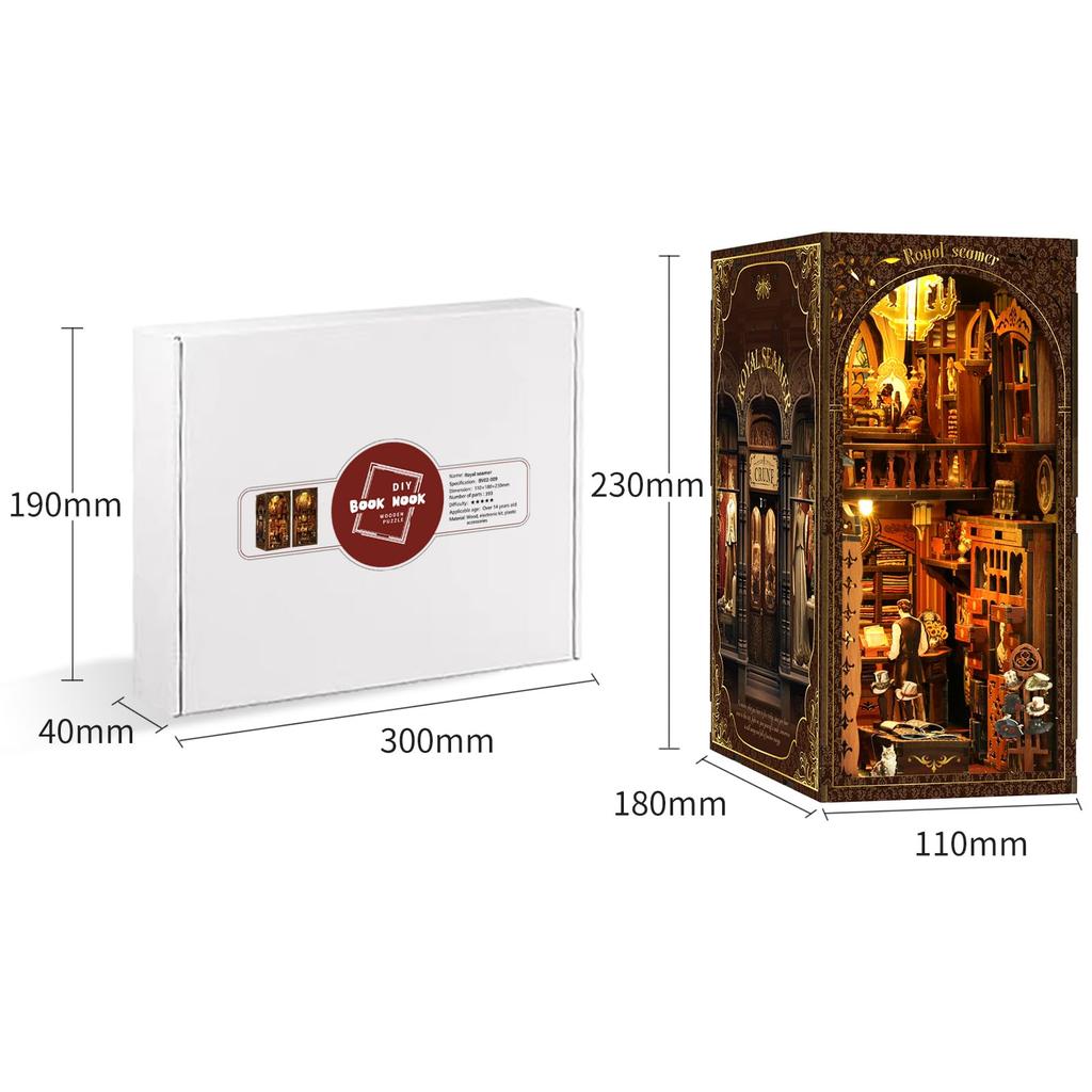 CRESYMME Miniature House Dollhouse Book Nook Kit, Wooden DIY 3D Hobby Handmade (The Tale of the Royal Tailor)