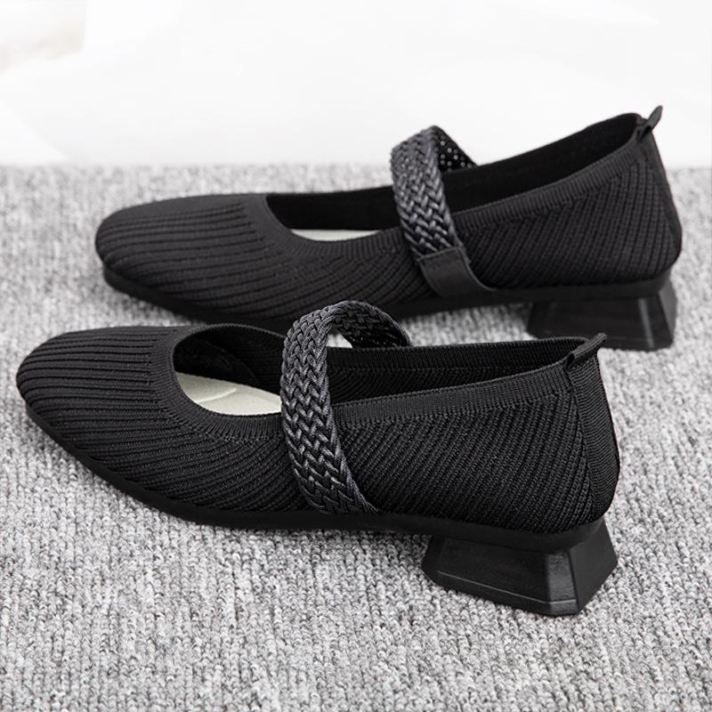 New Korean Fashion Women's Fashion Single Shoes European and American Style Retro Casual Shoes Polyurethane Soft Sole Mothere54