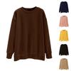 Ladies' Loose Comfortable Casual Fashionable And Warm Underwear With Seamless Round Neck And Thick Velvet Top