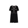 Fitted Pleated Sporty Casual Fashionable V-Neck Short Sleeve Dress Women Dresses Legendary-Blue F11W221313FNV