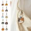 1PC Japanese Cute Cartoon Pendant Kitty Series Keychain Leather Keyring Metal Decorative Bag