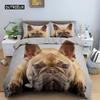 Cute Cartoon Bulldog Pattern Duvet Cover Set King Full Size Bedding Set Room Decor Soft Microfiber Quilt/Comforter Cover 2/3PCS
