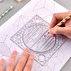 Ruler Set Solid Geometry Ellipse Drawing Icon Ruler Measurement Multifunctional Drawing Construction Architect Tool