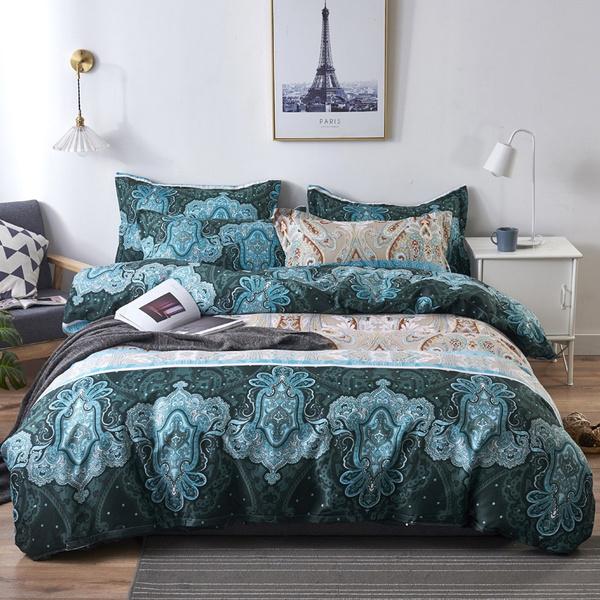 Bohemian Quilt Cover Indian Reversible Comforter Cover Flower Coverlet Cover Bedding Bedclothes Boho Duvet Cover Set