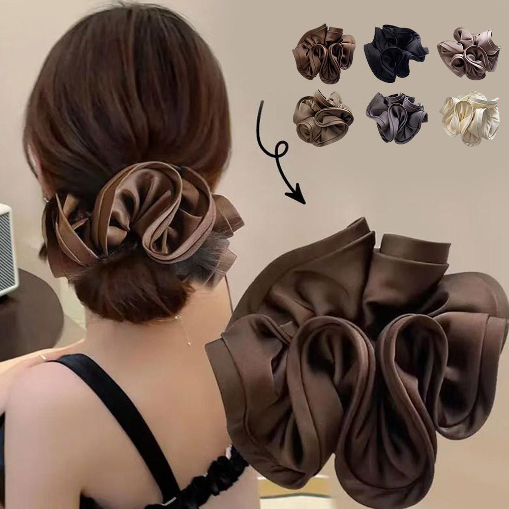 Ponytail Holder Satin Hair Tie Elegant Large Intestine Durability Scrunchies Elasticity High Ha I1M1