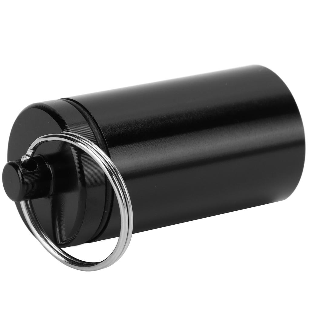 Mini Portable Keychain Medicine Holder Aluminium Waterproof Medicine Box Container for Outdoor Travel CampingAluminum