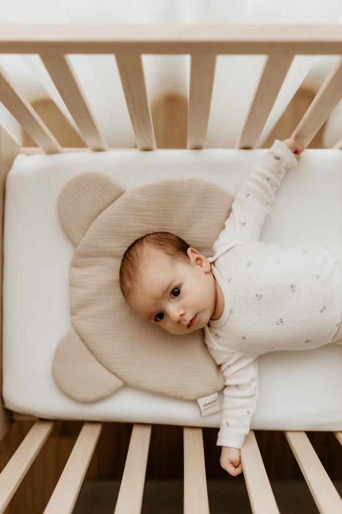 Муслиновая подушка «Мишка Тедди» серая