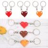 2PCS Fashion Separable Couples Friendship Key Ring Heart Pendant Key Buckle Building Block Keychains