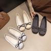 French Bow Round Head Ballet Shoes Fairy Shoes Flat Gentle Evening Shoes Summer New Women's Small Single Shoes