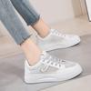 2025 Summer New Versatile Mesh Breathable Little White Shoes Women's Shoes Thick Baseplate Shoes Casual Sports Lace-up Mesh Shoes