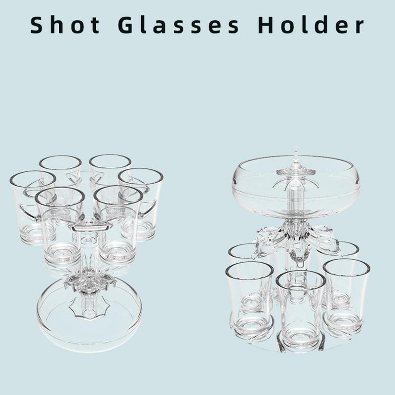 6 Shot Glass Dispenser And Holder Cocktail Dispenser Acrylic Shot Dispenser Whisky Beer Drinks Drinking Tools Wine Pourer