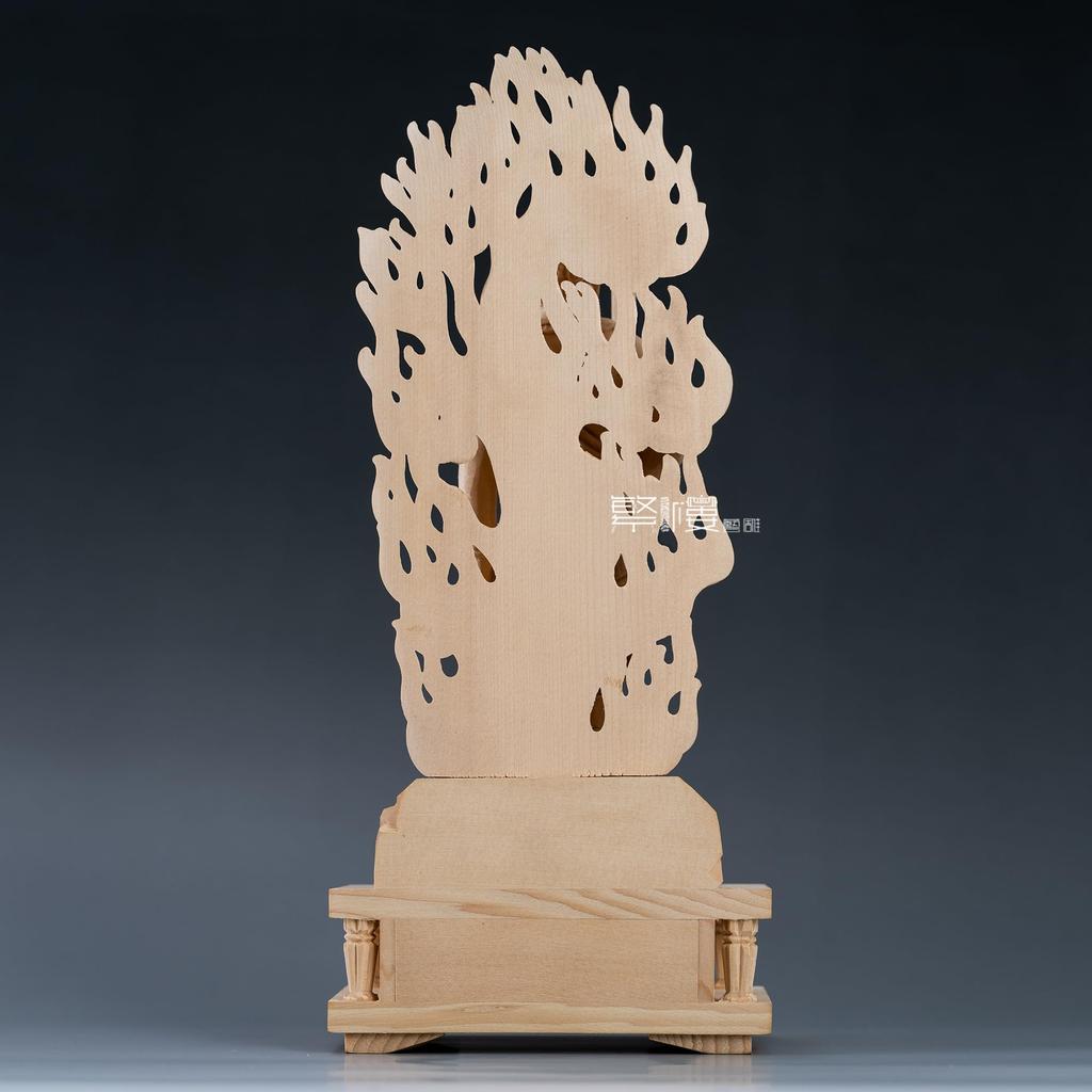 Buddha Statue Fudo Myoo Fudo Buddhist Altar Buddha Statue Wood Carving Cypress Wooden Inches Rock Pedestal Flame Halo Year of the Rooster Protective