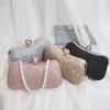 European & American Rhinestone Pearl Pillow Crossbody Evening Clutch