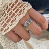 iF ME Silver Sun Moon Rings Alloy for Women Trendy Couple Lover Opening Ring Simple Round Party Fashion Jewellery