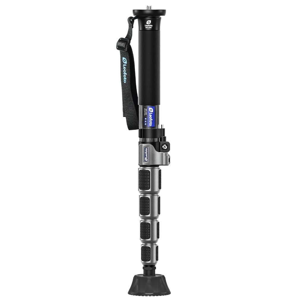 Leofoto Carbon Monopod Lock Head Sold Separately Leg Diameter 32mm 6 Stages Lever Lock Nut Lock Head Mounting Base 54mm Load Capacity 30kg 039281