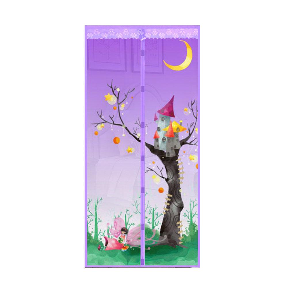 DYS Home Decor Tree Castle Magnetic Window Door Fly Screen Anti Mosquito Mesh Curtain