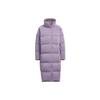 W Goose Down Solid Logo Zip Stand Collar Mid-Length Down Jacket Women Jacket Purple HN2119