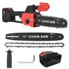 12 Inches Cordless Electric Chainsaw with Brushless Motor 48-Volt Lithium-ion Handheld Power Chain