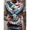 New Cool Eagle Pattern T Shirt For Men Clothing 3D Print Flame Eagle Summer Streetwear Trendy Short Sleeve Men Y2k T-Shirts Tops