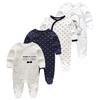 4Pcs  Baby Boy Girl Clothes Rompers Newborn Unisex Clothes Full Sleeve Cotton Infant Toddler Clothing