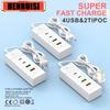 USB Plug Power Strip Charger Station Splitter 5V4A USB TYPE C 3.0 Fast Charger Phone Charging Plug USB EU Electrical Socket