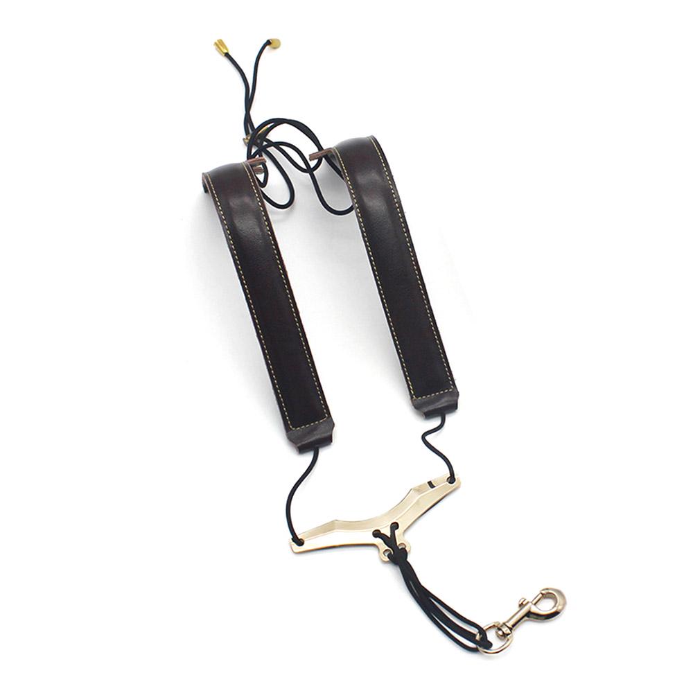Adjustable Saxophone Shoulder Strap Sax Leather Strap for Alto/Tenor/Soprano Saxophones