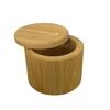Bamboo Seasoning Storage Box with Magnetic Swivel Lid Wooden Salt Cellar Pepper Sugar Spice Holder Round Container Bowl Kitchen Gadgets