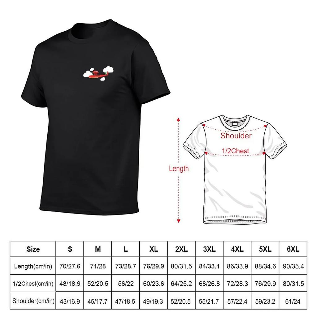Crimson Pig Red Plane T-Shirt Plain Summer Top Custom Shirt Shirts Graphic Men Clothing