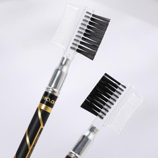Stylish Good Color Rendering Eye Liner Pen with Sharpener and Brow Comb Brush for Women