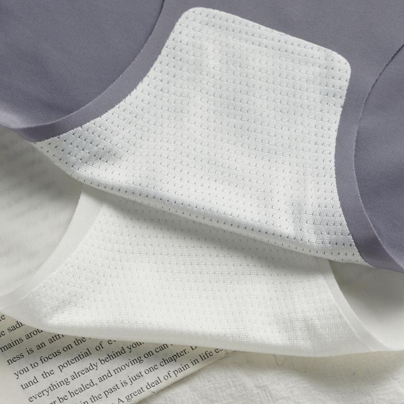 Women Ice Silk Mid-Waist Panty Wave Waist Comfortable Girl Underwear Cute Cartoon Print Breathable Bottom Crotch Briefs