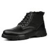 Fashion Waterproof Leather Safety Boots For Men Winter Boots Steel Toe Black Work Boots Indestructible Industrial Safety Shoes Man Shoes