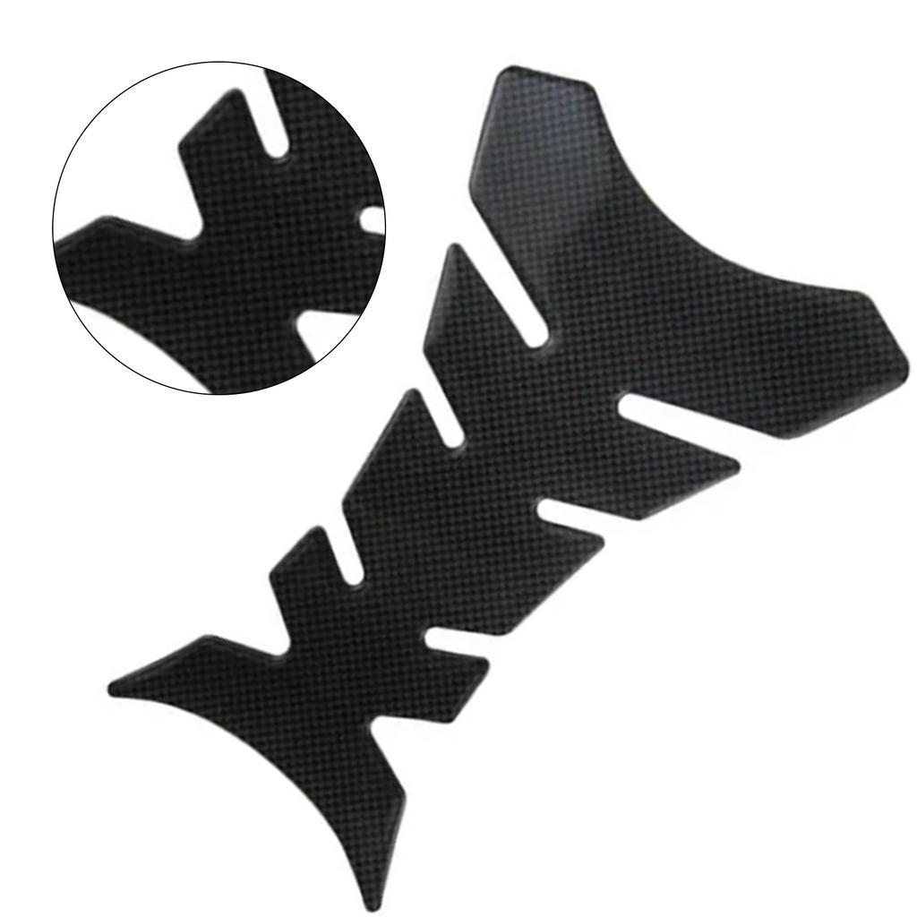 Motorcycle Fuel Tank Sticker Carbon Fiber Style Skull Shaped Gas Tank Protector Decal Pad