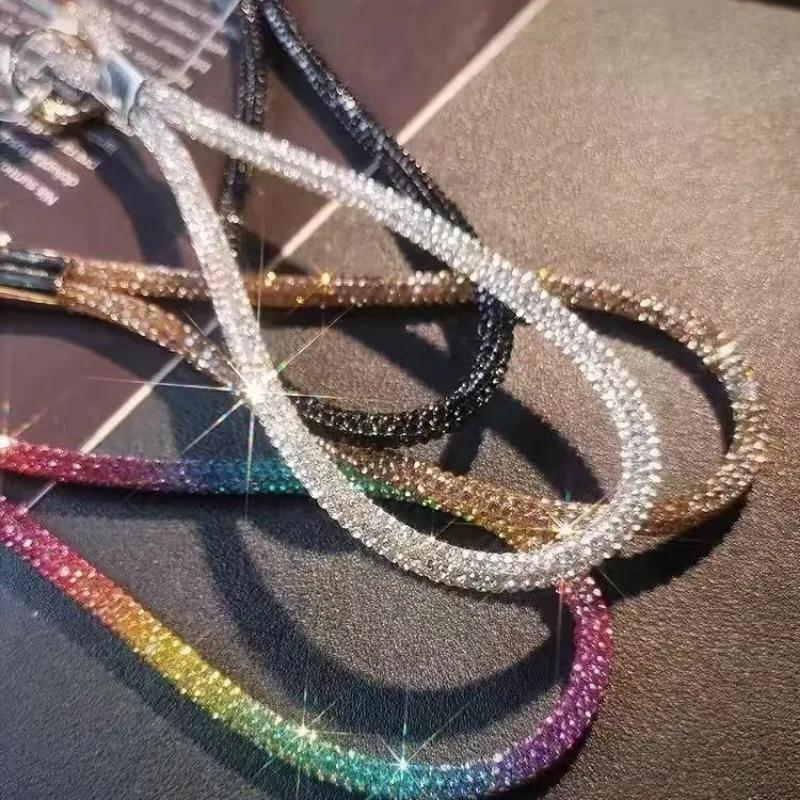 Mobile Phone Straps Glitter Rhinestone Phone Lanyard Key Chain Hanging Anti-lost Rope