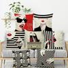 Urban Lipstick Girl Printed Linen Pillow, Fashionable Pillow Cushion Counter Decoration Pillow
