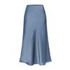 Elegant Temperament, High-quality Acetate Satin Elastic High-waist Split Mid-length Skirt