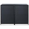 Bin Shelters - vidaXL - Double - Woven Resin - Black - 148x80x111 Cm