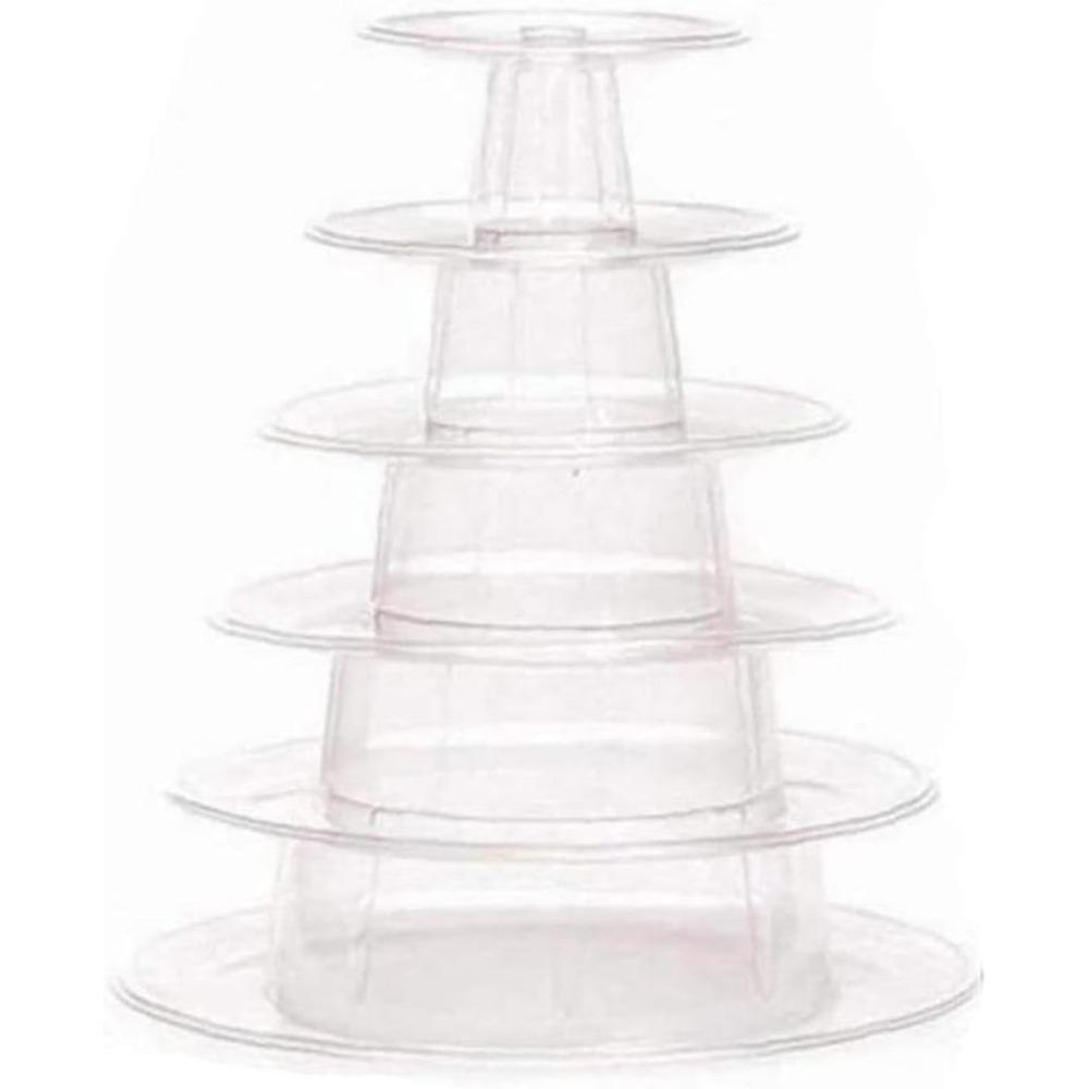 6 Tiers Round Macaron Tower Cake Display Rack Macarons Desserts Serving Tray for Birthday Wedding Party Decor Tools Bakeware