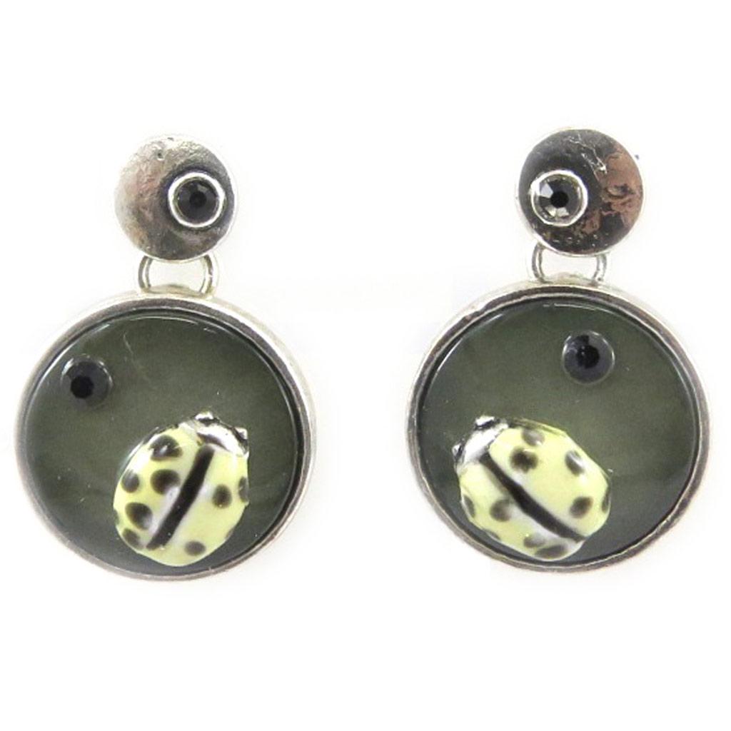 NOA [G0394] - Gray 'Nacre En Folie' Designer Earrings