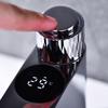LCD Digital Display Bathroom Basin Faucet Thermostatic Creative Wash Tap Black/Chrome Brass Deck Mount Basin Tap Button Tap
