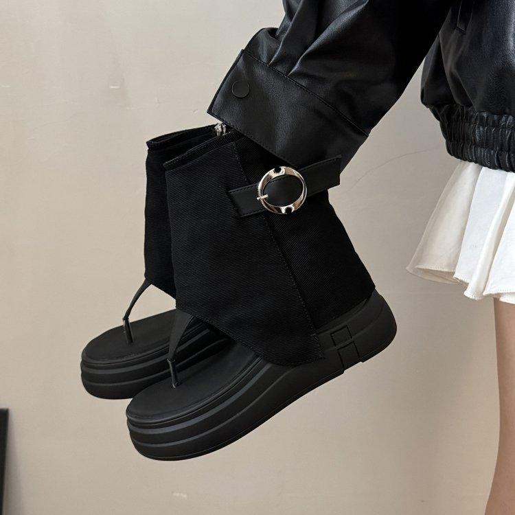 Soft Leather Version~ Platform Sandals Women's 2025 Summer New Popular Fashion Versatile Casual Comfortable Sports Beach Shoes