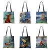 Mermaid Cartoon Shoulder Bag Scenery 2022 Women Reusable Canvas Tote Bag Harajuku Casual Shopping Folding Storage Handbag