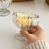 High Legged Glass Bowl Korean Ins Transparent Flower Shape Restaurant Homehold Tableware Ice Cream Dessert Fruit Yogurt Bowls