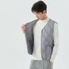 Men's Autumn and Winter Velvet Warm Medium and Green Vest Liner Pocket Men's Rhombus Short Snap Vest