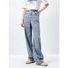 PEACEBIRD Women's Loose Draped Wide-Leg Denim Pants