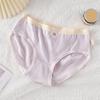 High School Student Panties Seamless Mid Waist High Elasticity Hollow Out Good Breathability Solid Color Slim Fit Thin