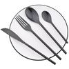 4Pcs Black Tableware Set Glossy Dinnerware High Quality 304 Stainless Steel Cutlery Set Knife Fork Spoon Silverware Party Kitchen Flatware