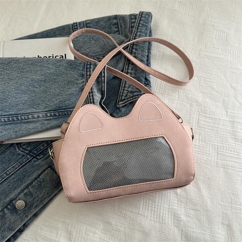 2025 New Cute Kitten Cylinder Bag Fashion Cartoon Animation Shoulder Bag Casual Messenger Bag