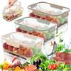 Portable Vegetable Storage, Reusable Kitchen Organizer Refrigerator Crisper, Transparent Stackable Portable Sealed Storage Boxes