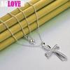 925 Sterling Silver Cross AAA Zircon Pendant Necklace Jewelry