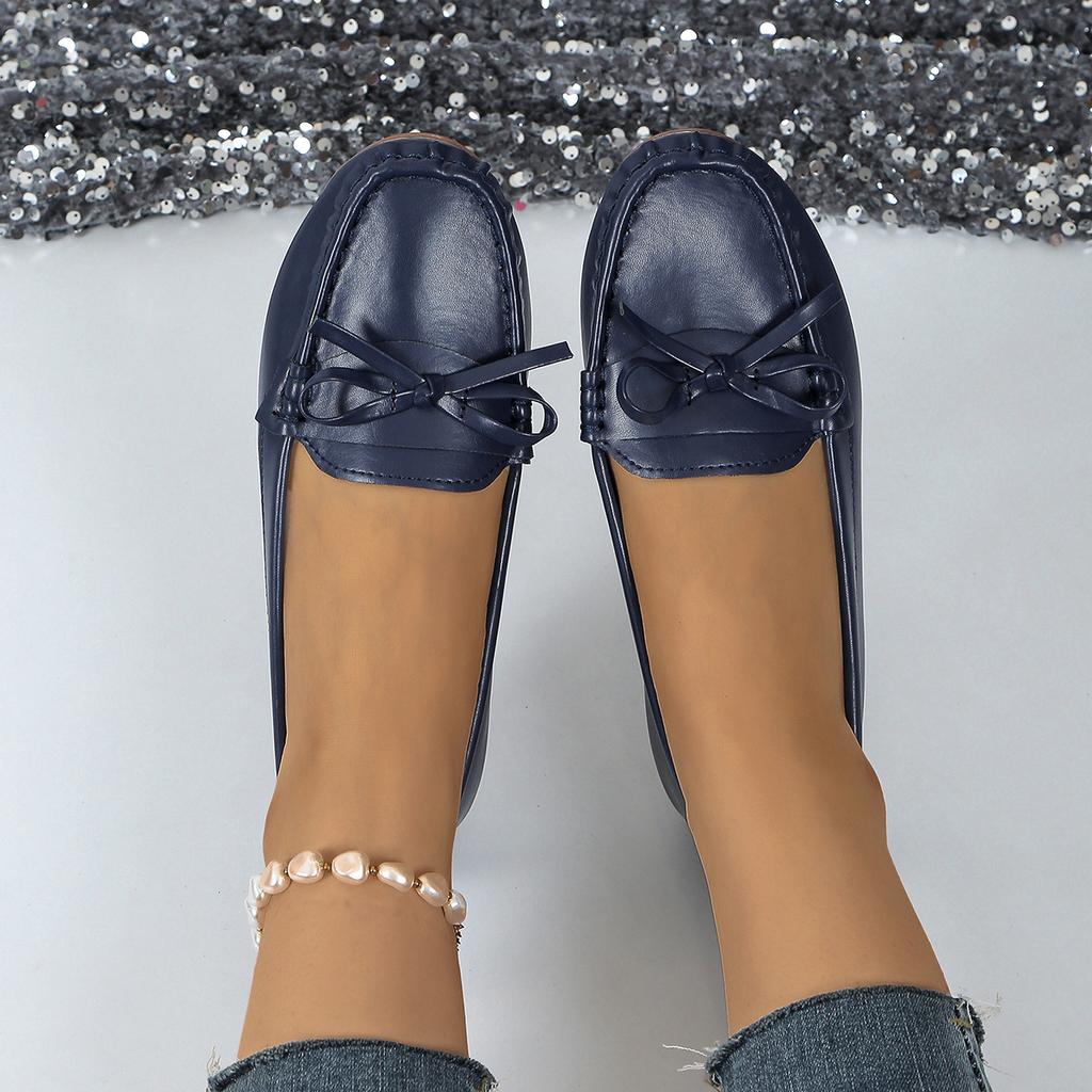 Women's Causal Flat Shoes New Summer Round Toe Slip On Walking Shoes for Women Outdoor Plus Size Butterfly Knot Woman's Loafers